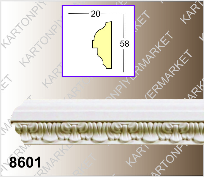 8601 Desenli Poliüretan Çıta Bordür